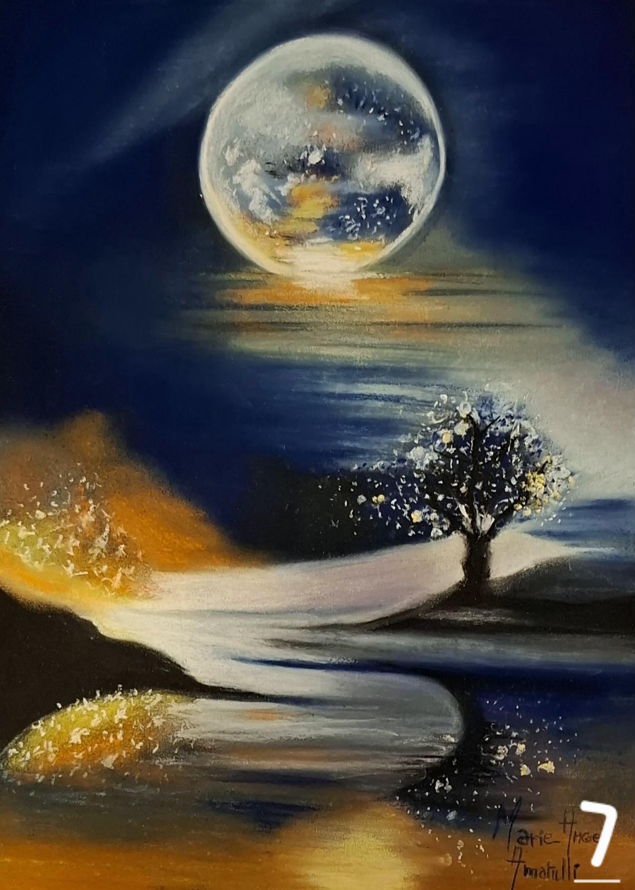Pleine Lune - Pastel sec 26x38 par Marie-Ange Amatulli